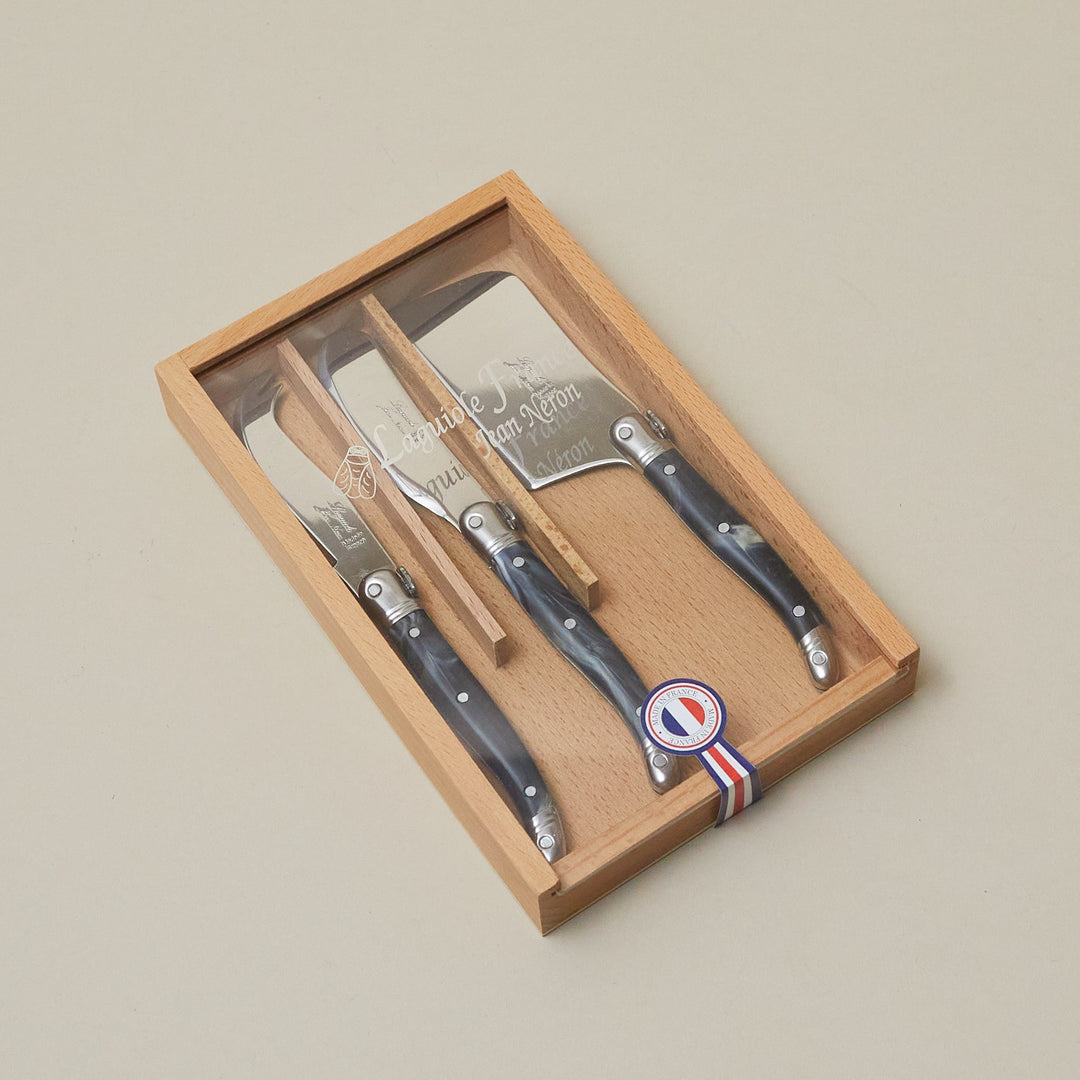 Cuchillos de Queso Laguiole Mango Negro Set/3