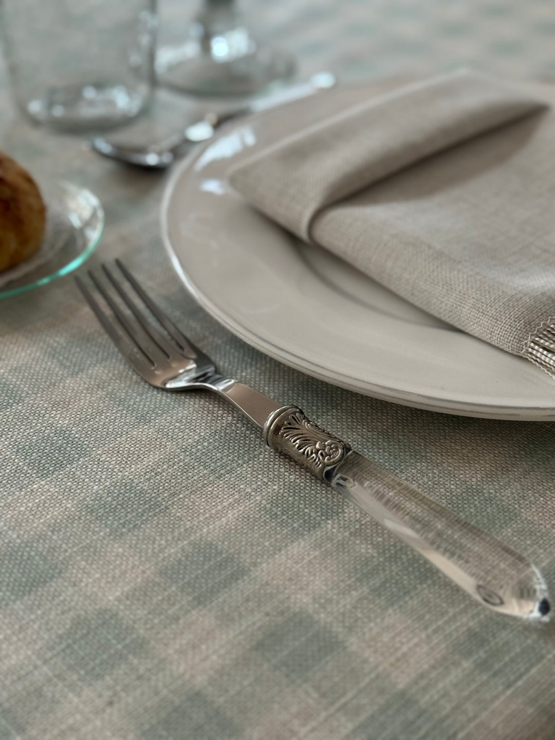 Mantel Resinado Vichy Acqua