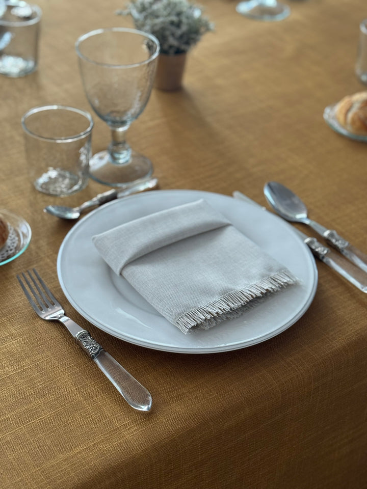 Mantel Resinado Lino Dorado