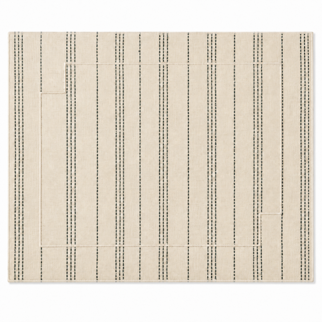 Set de 2 sets de table individuels rectangulaires enduite Blue Line