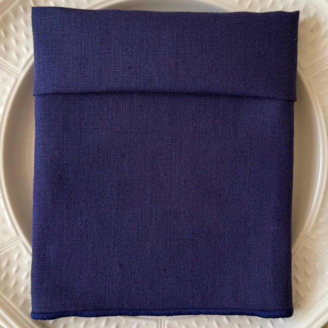 Serviette en lin bleu cobalt