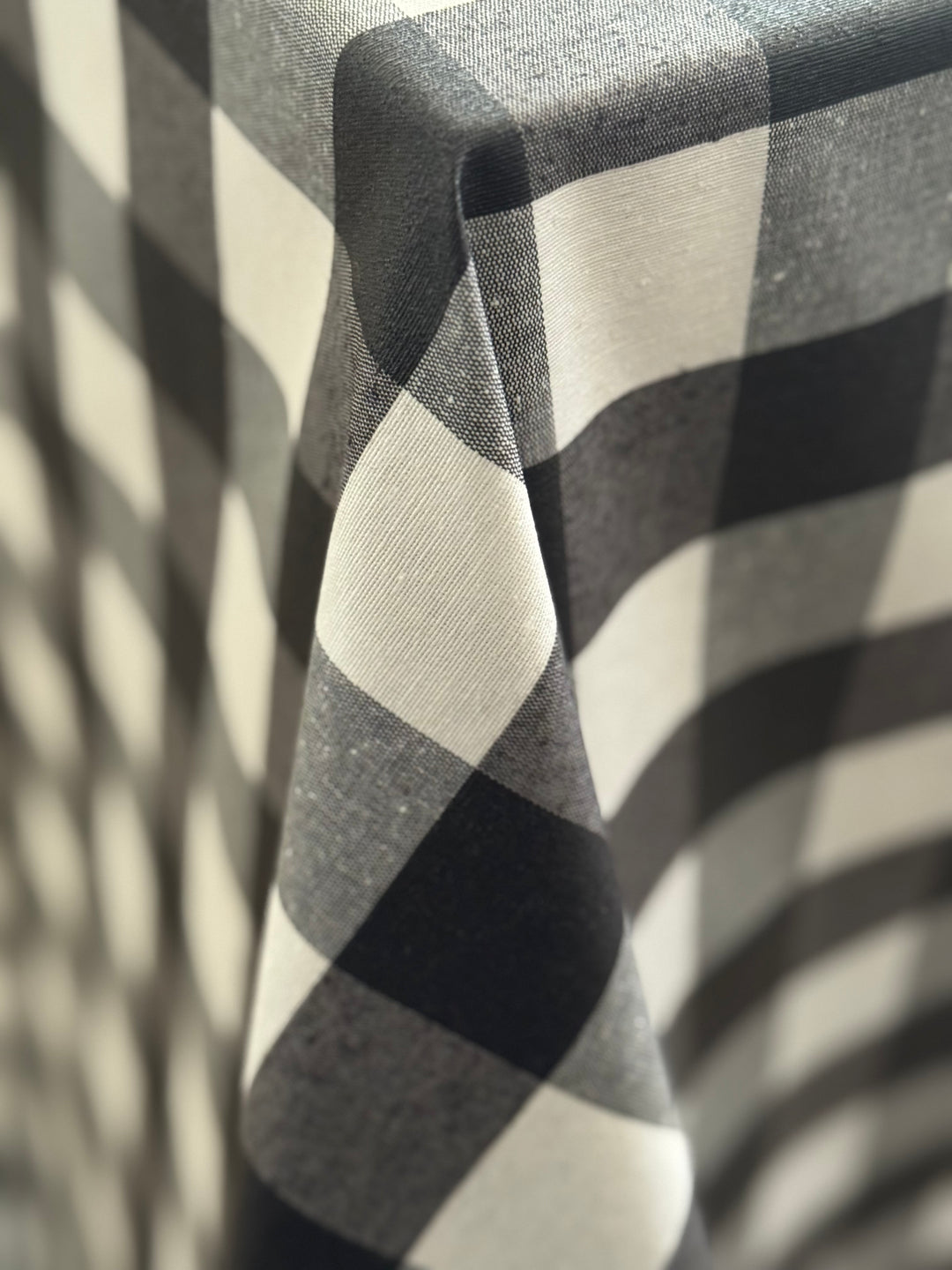 Nappe enduite Vichy Noir/Blanc