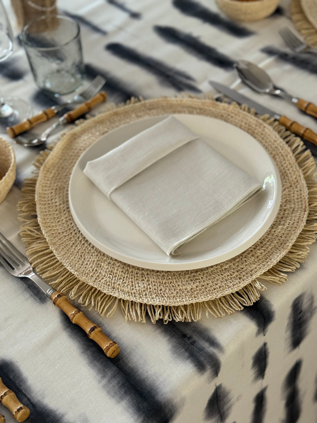 Nappe imprimée Aquarelle Noir