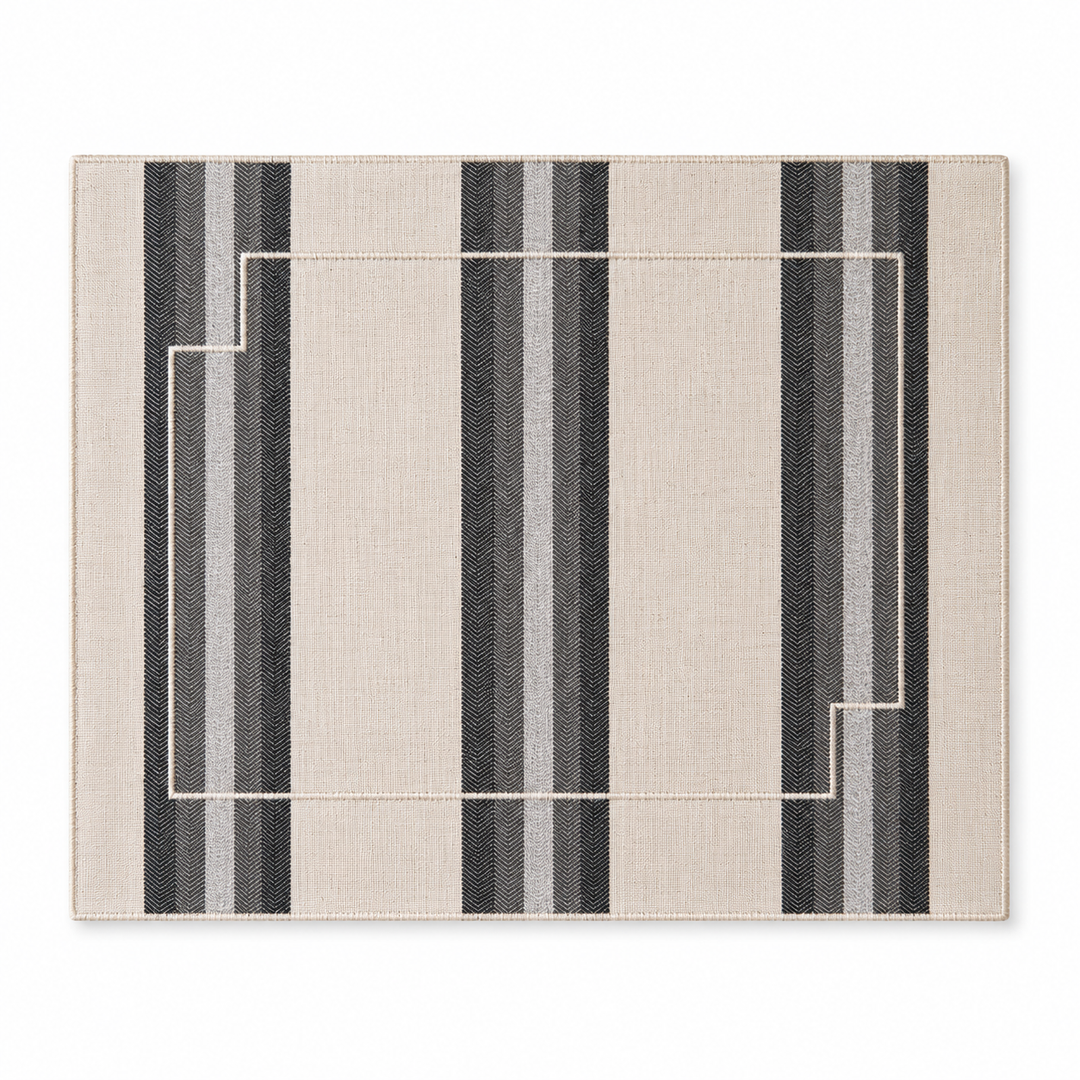 Set de 2 Sets de Table Individuels Rectangulaires Enduite Modern Stripe