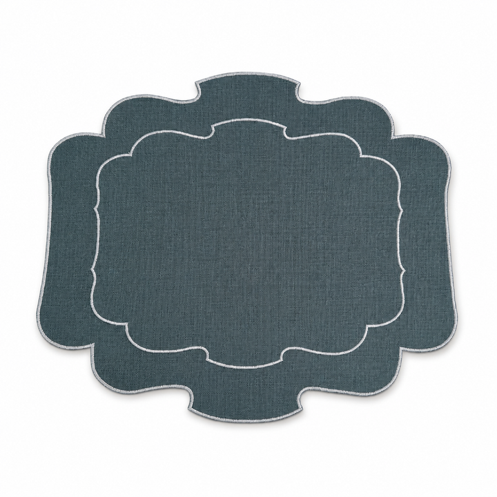 Set de 2 sets de table ovales vert foncé