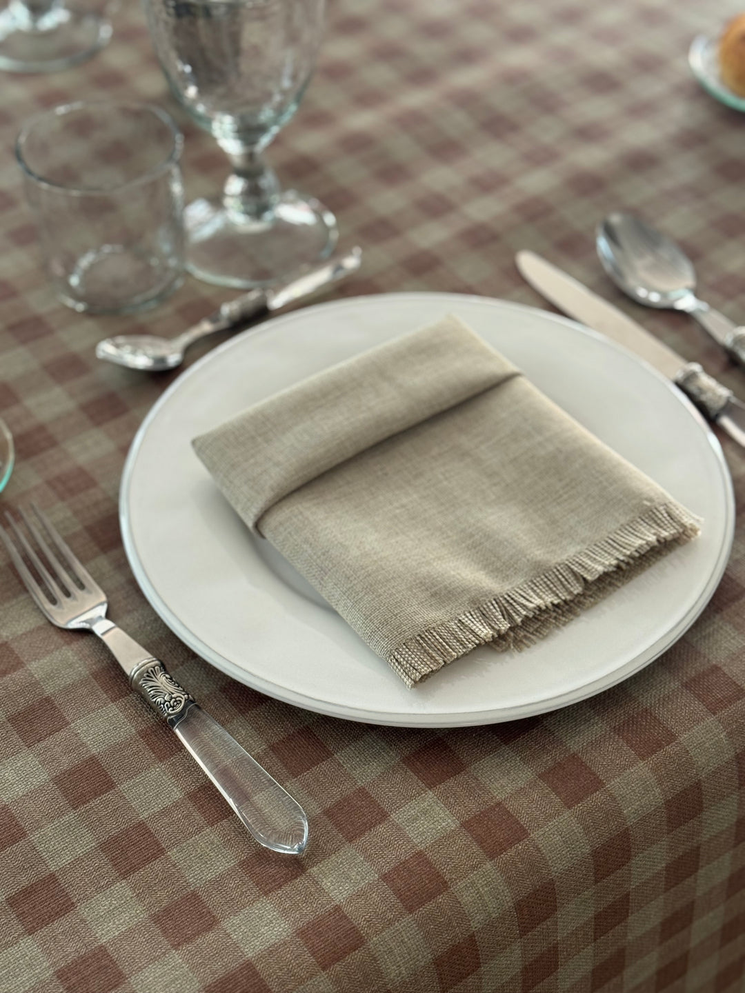 Mantel Resinado Vichy Teja