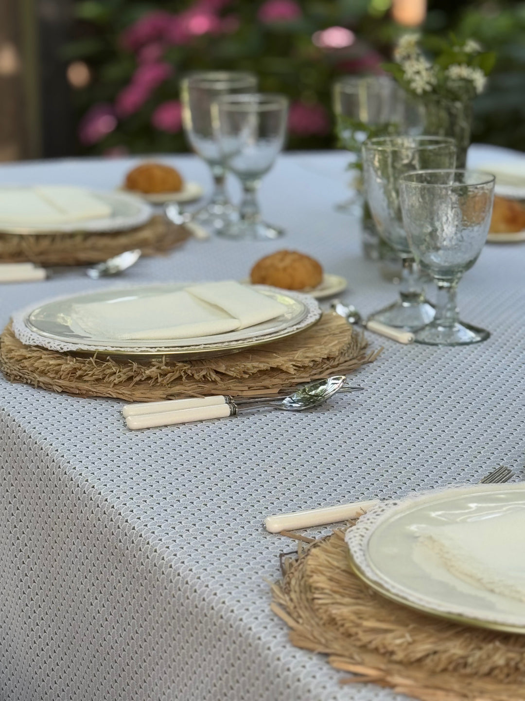 Mantel Estampado Voile Blanc