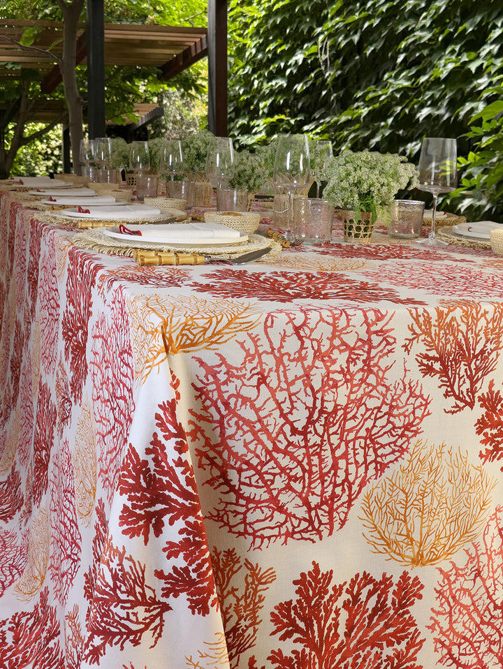 Corail Rouge Printed Tablecloth