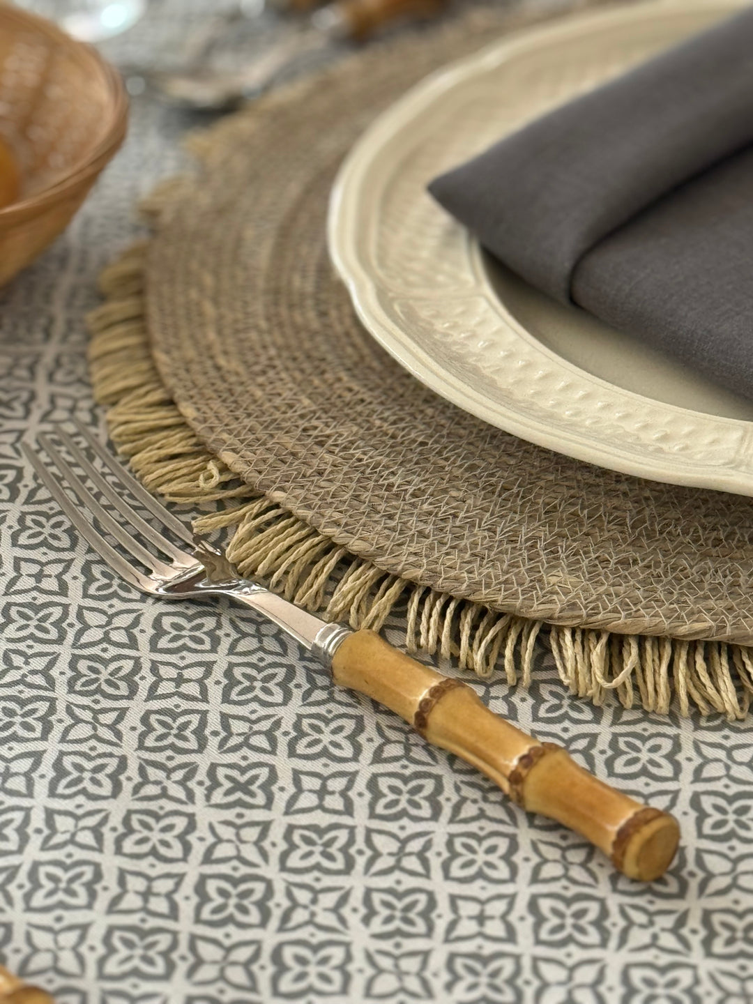 Nappe enduite Ric Rac Grise
