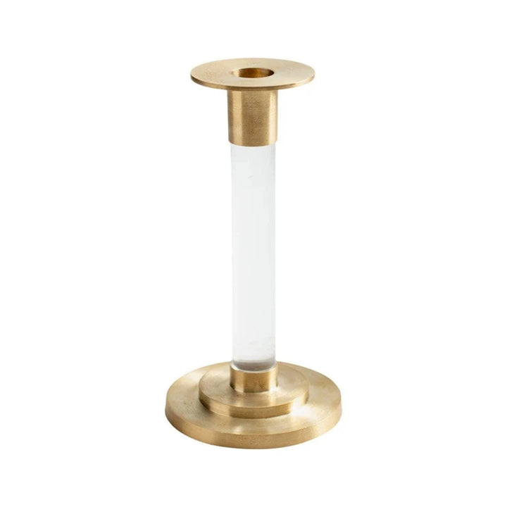 Candelabro de Latón y Resina Transparente Pequeño