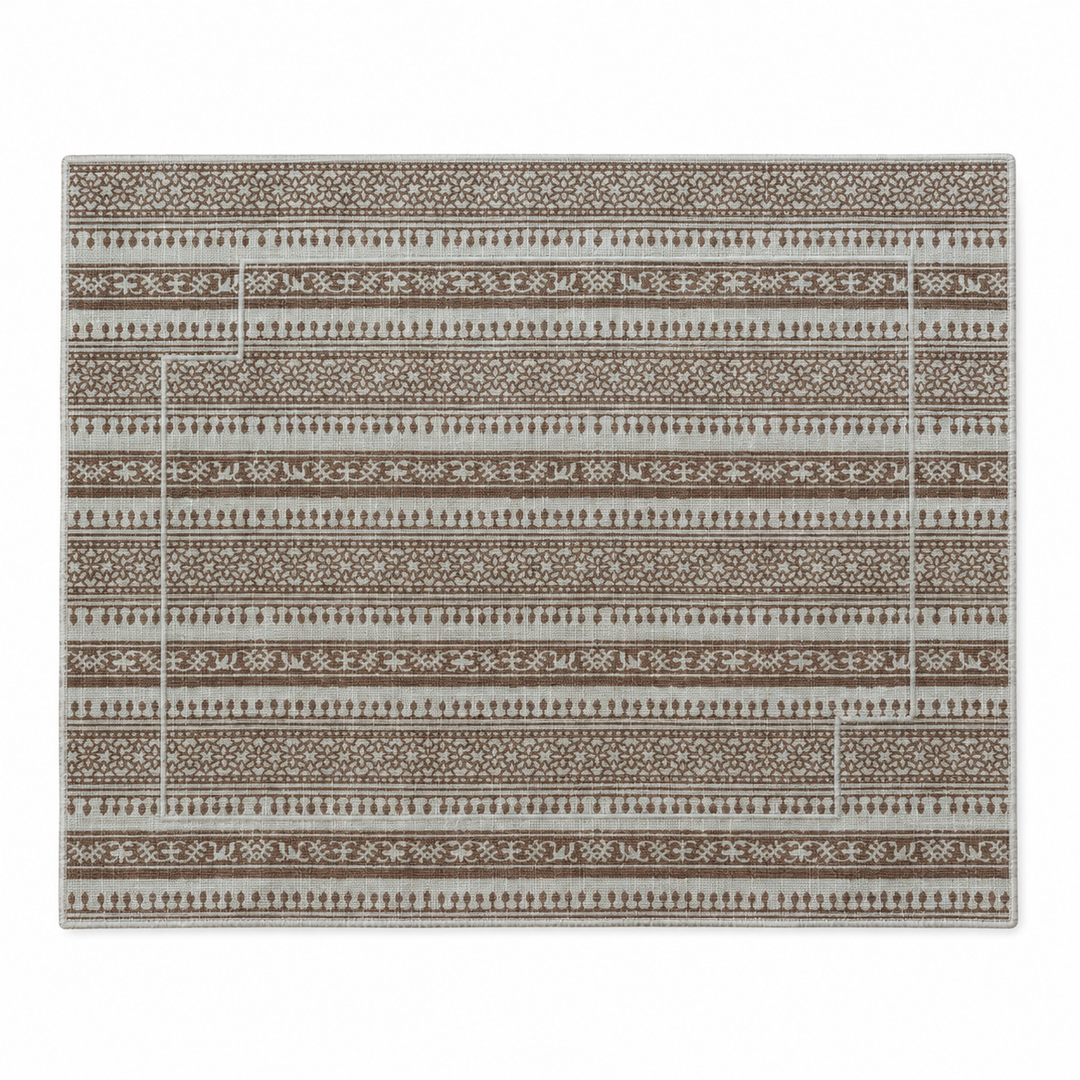 Set de 2 sets de table individuels rectangulaires enduite Normandie Rose