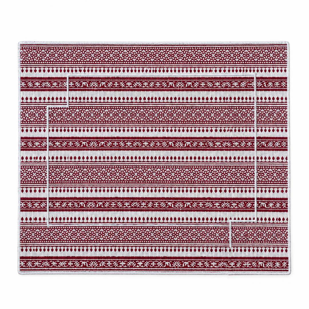 Set/2 Sets de table individuels enduite rectangulaires Normandie Rouge