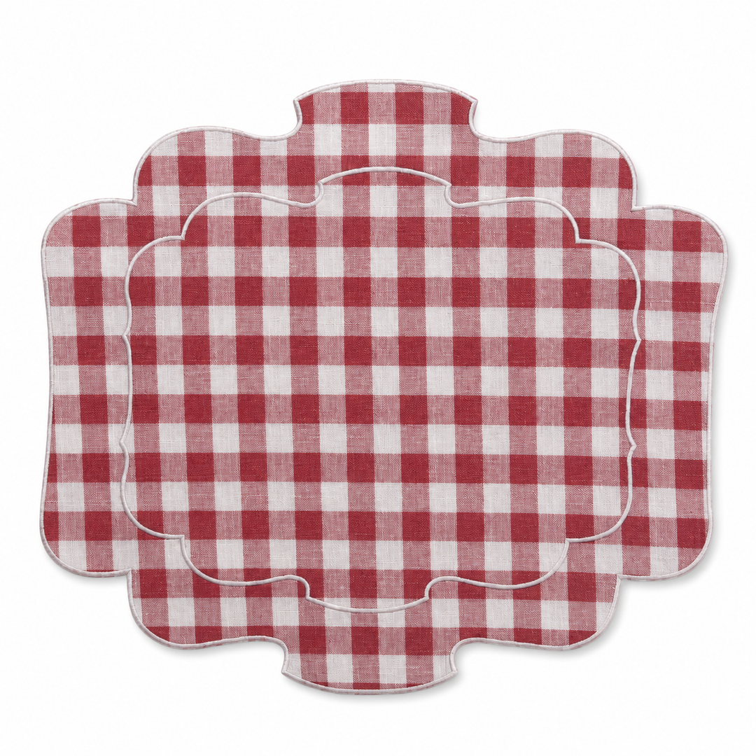 Vichy Red Resin Placemat Set/2