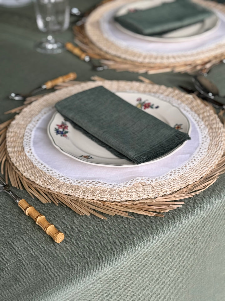 Mantel Resinado Verde Eucalipto