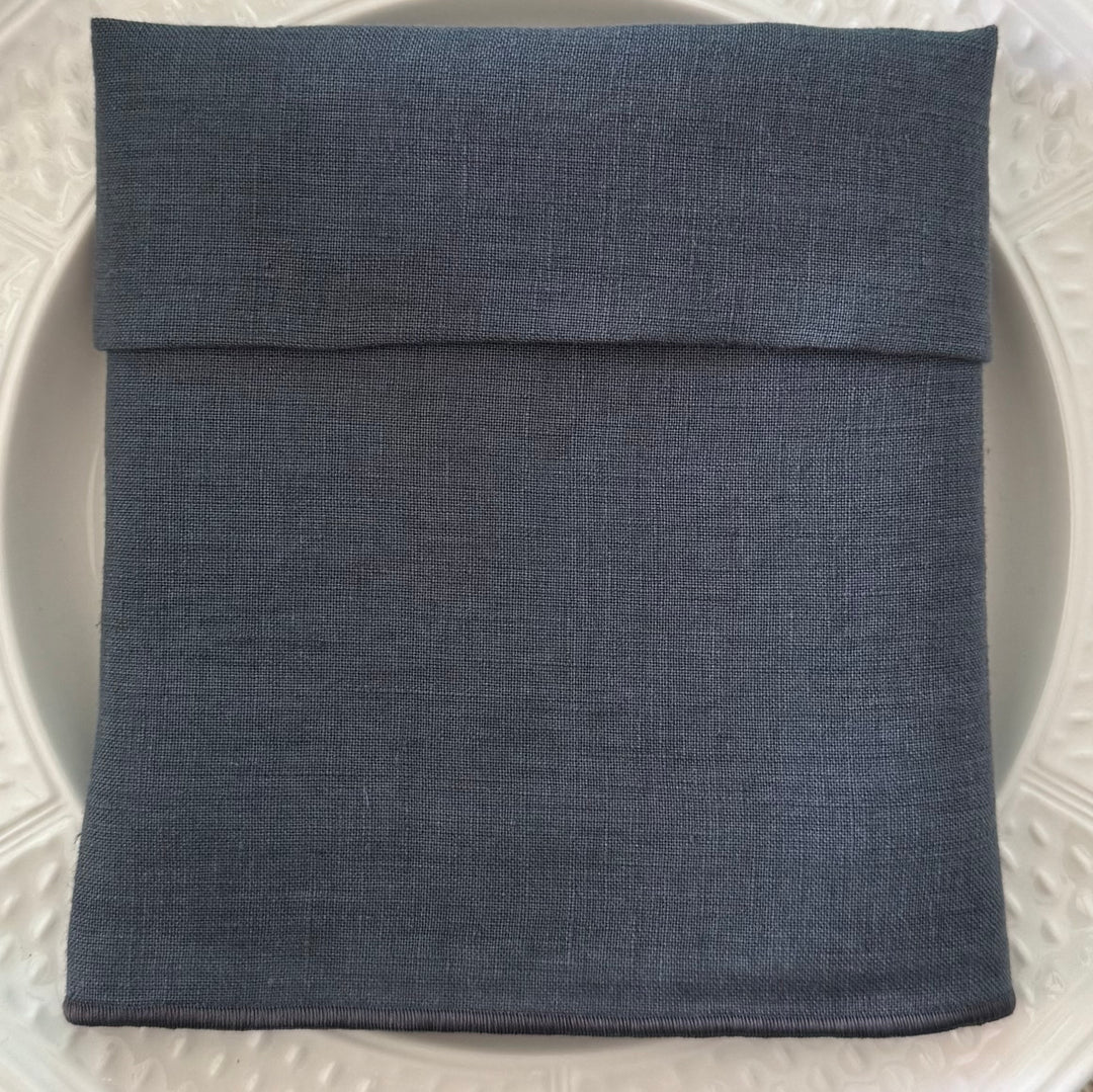 Servilleta de Lino Gris Marengo con Festón