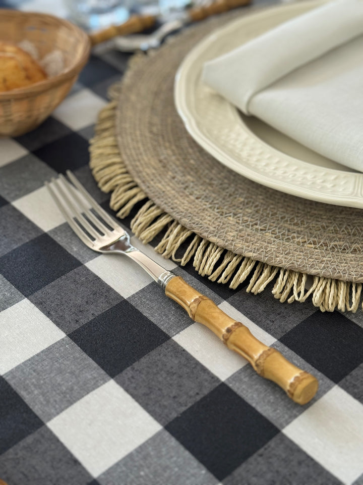 Nappe enduite Vichy Noir/Blanc