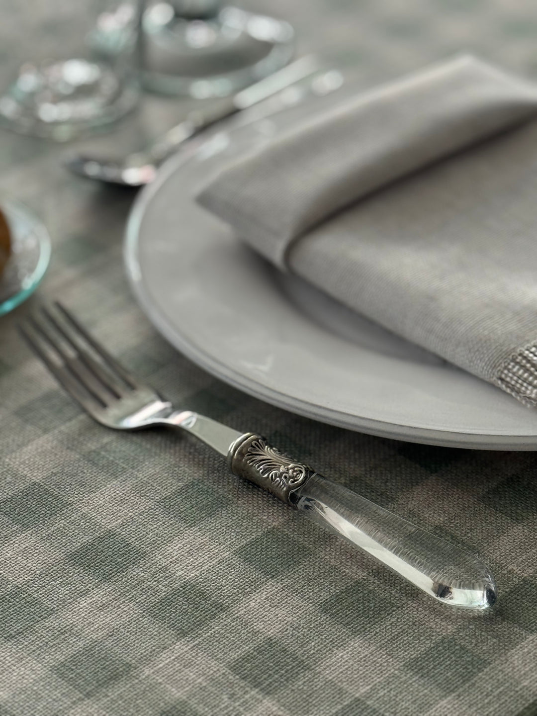 Mantel Resinado Vichy Light Green