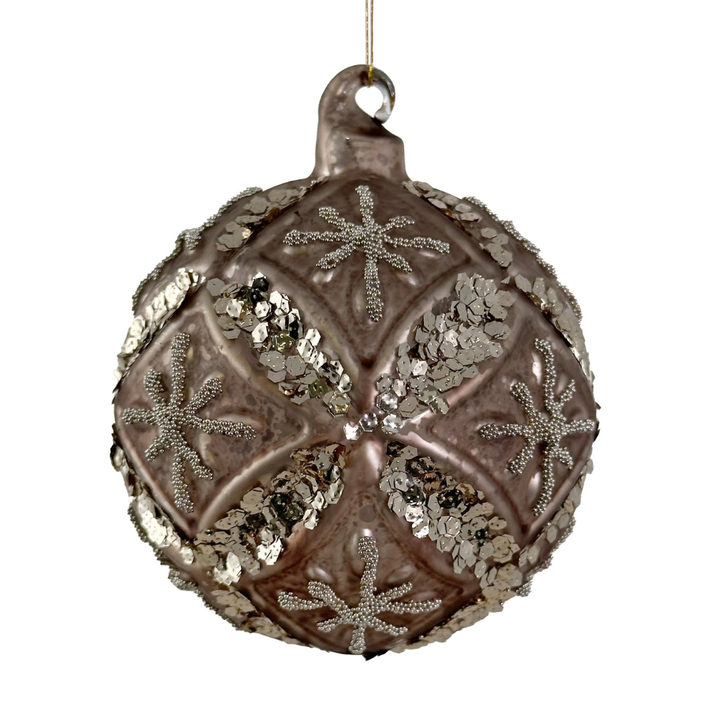 Bola de Navidad Florale Gris Antique Grande