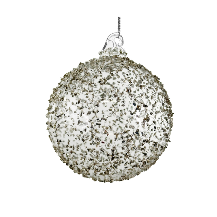 Bola de Navidad Cristalline Argentée Mediana Set/2