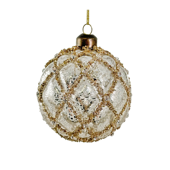 Bola de Navidad Dorée Snow Mediana Set/2