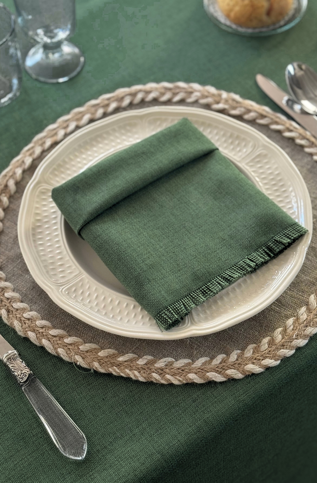 Kairo Dark Green Tablecloth