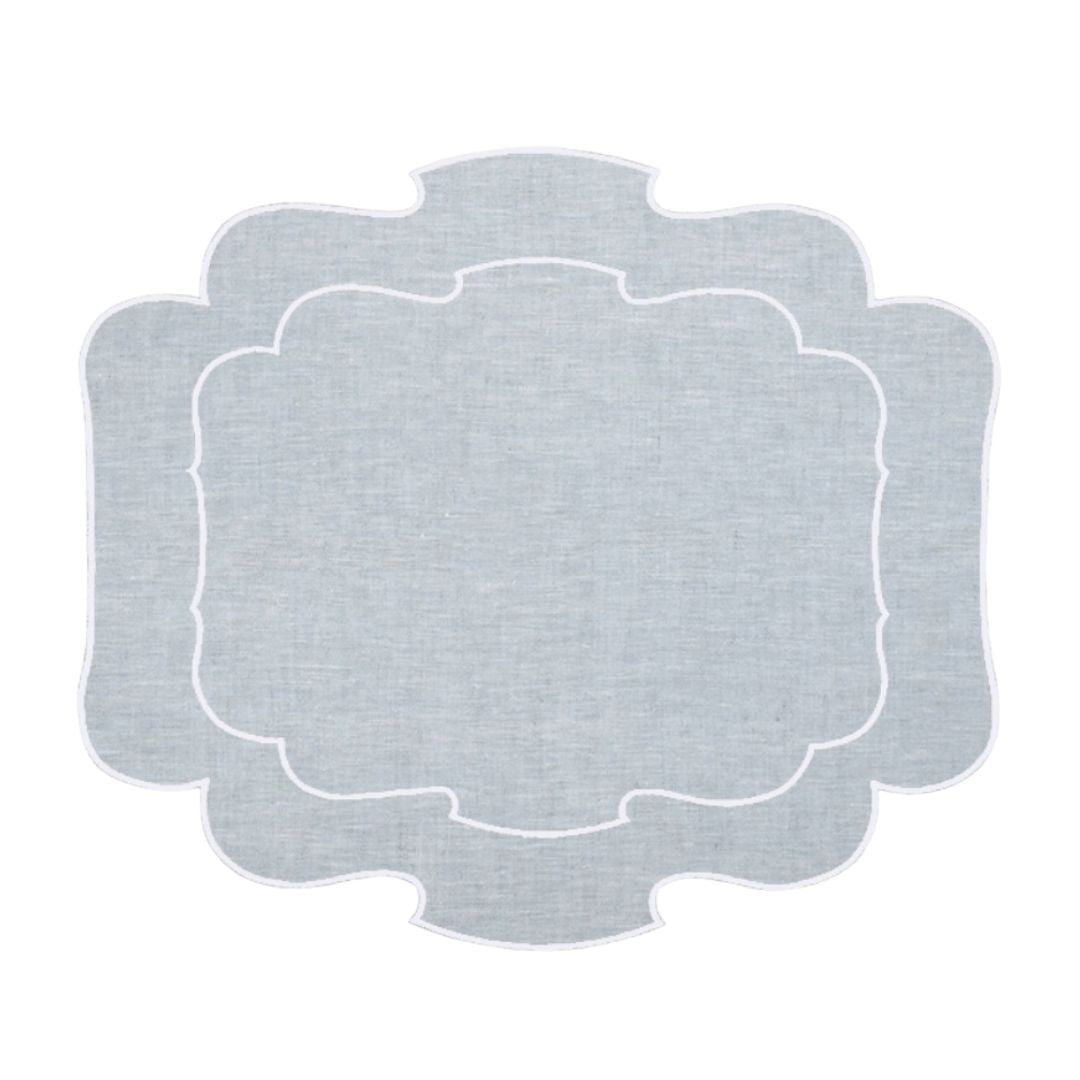 Set de 2 sets de table ovales gris