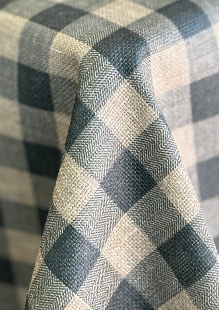 Mantel Resinado Vichy Azul/Lino