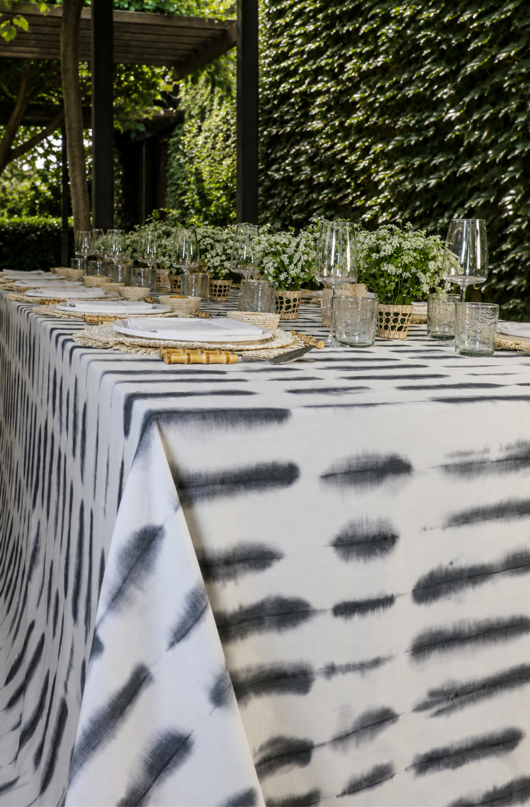Nappe imprimée Aquarelle Noir