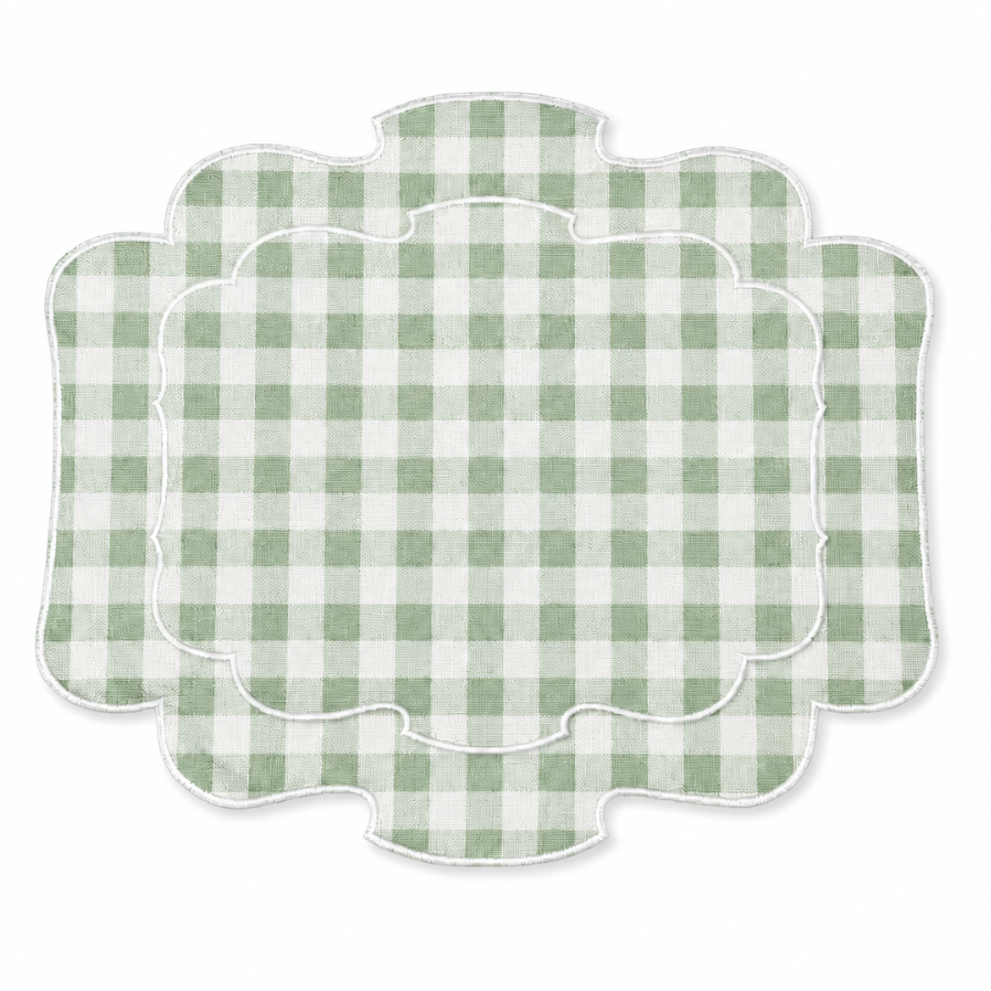 Mantel Individual Ovalado Vichy Light Green Set/2