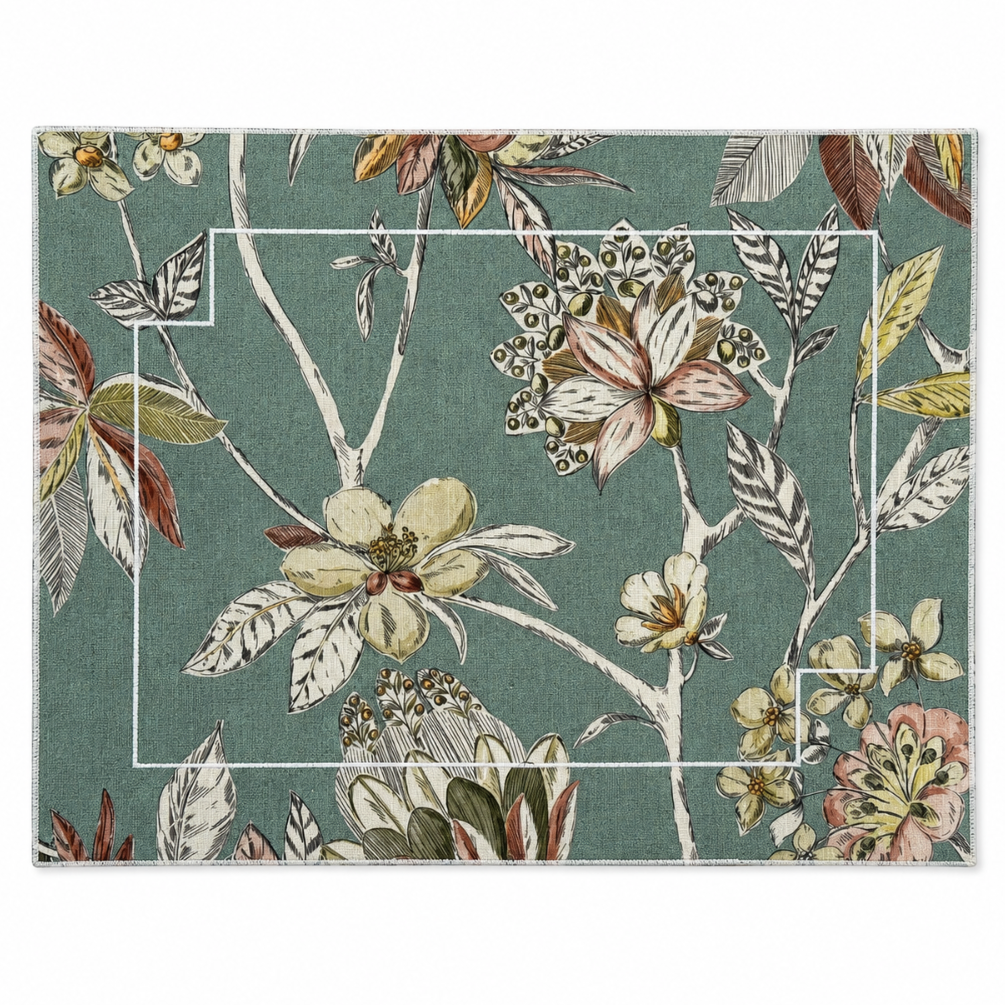 Mantel Individual Resinado Rectangular Giverny Set/2