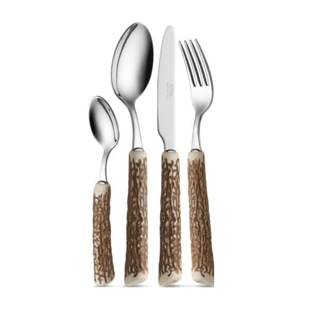 Bamboo Resin Flatware Beige Set/24 pieces