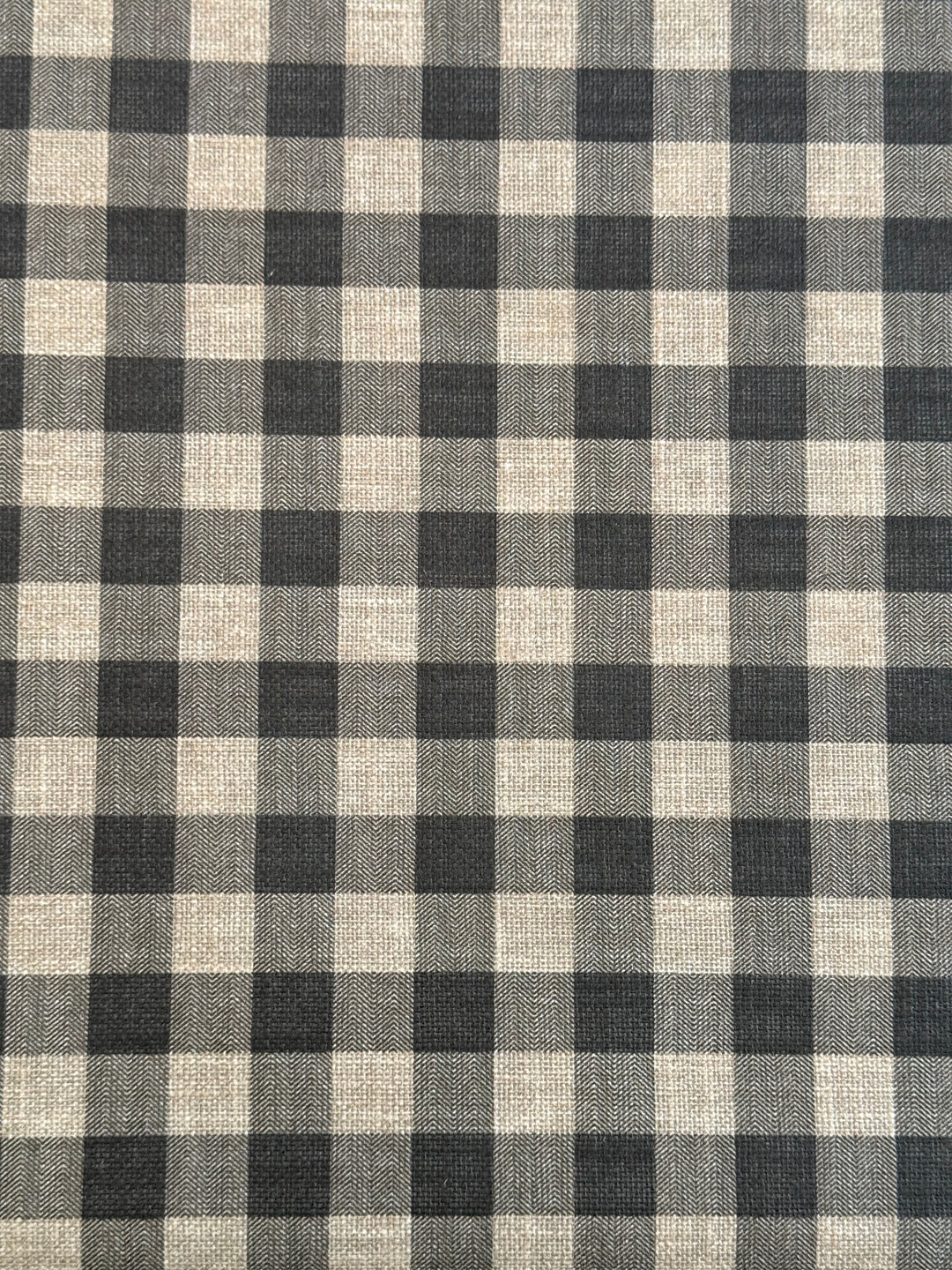 Mantel Resinado Vichy Gris Oscuro/ Lino