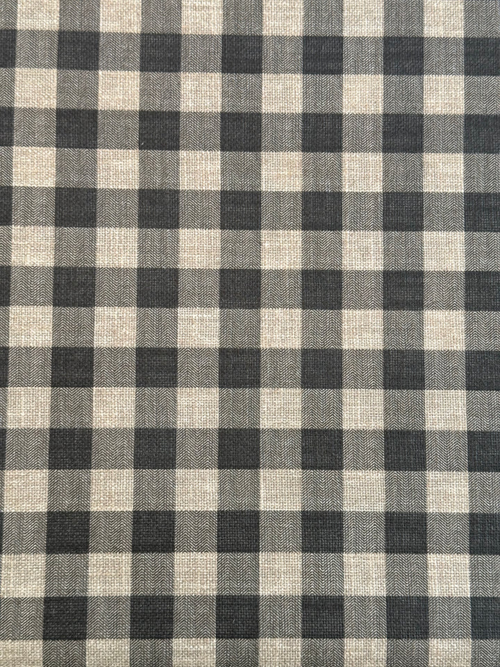 Mantel Resinado Vichy Gris Oscuro/ Lino
