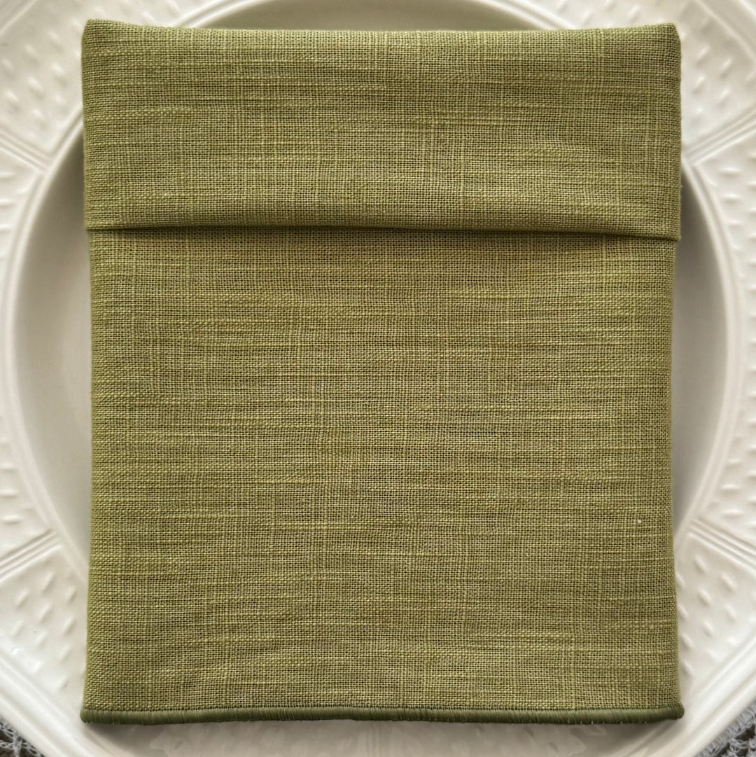 Servilleta de Lino Verde     Provence con Festón