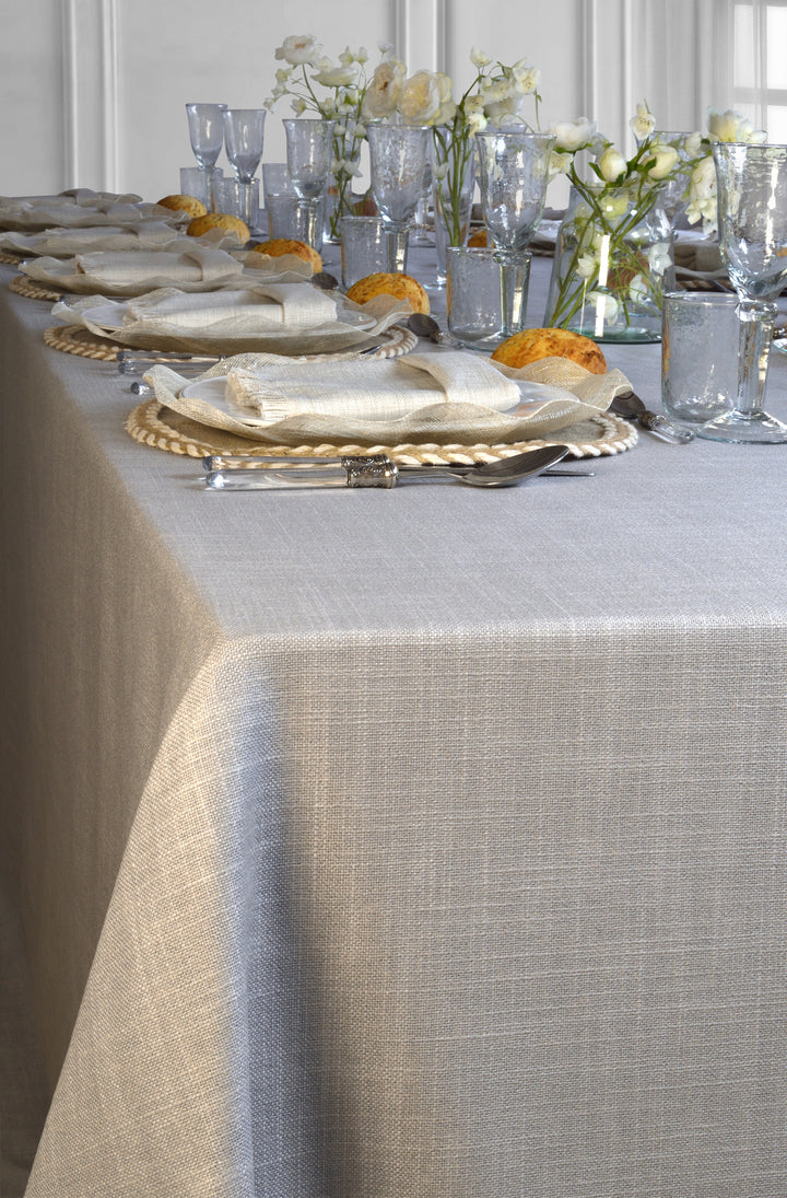 Mantel Resinado Lino Gris Claro