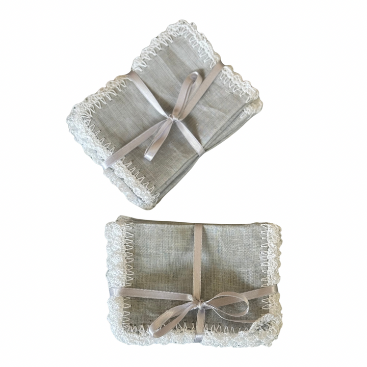 Servilleta de Cóctel con Puntilla Set/6