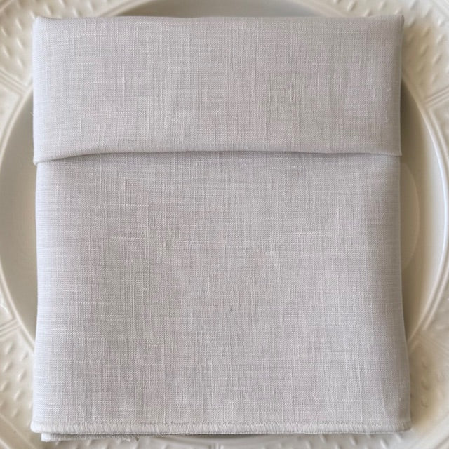Linen Stone Napkin with Scalloped Stone Edge