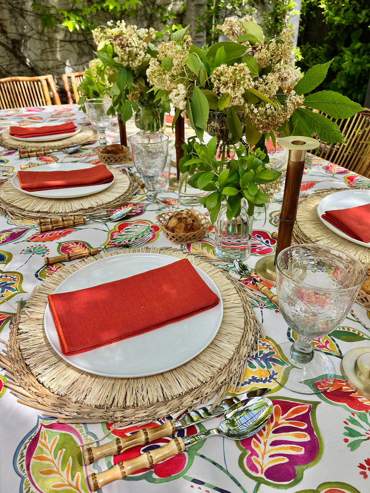 Nappe imprimée paprika