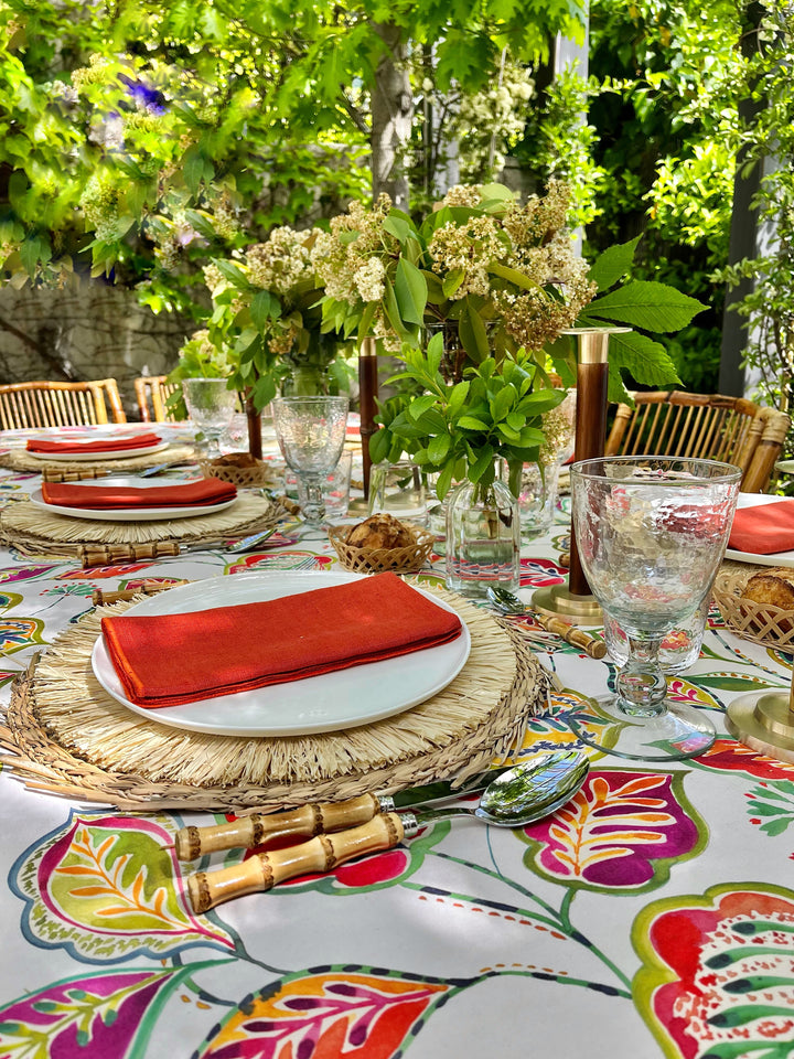 Nappe imprimée paprika