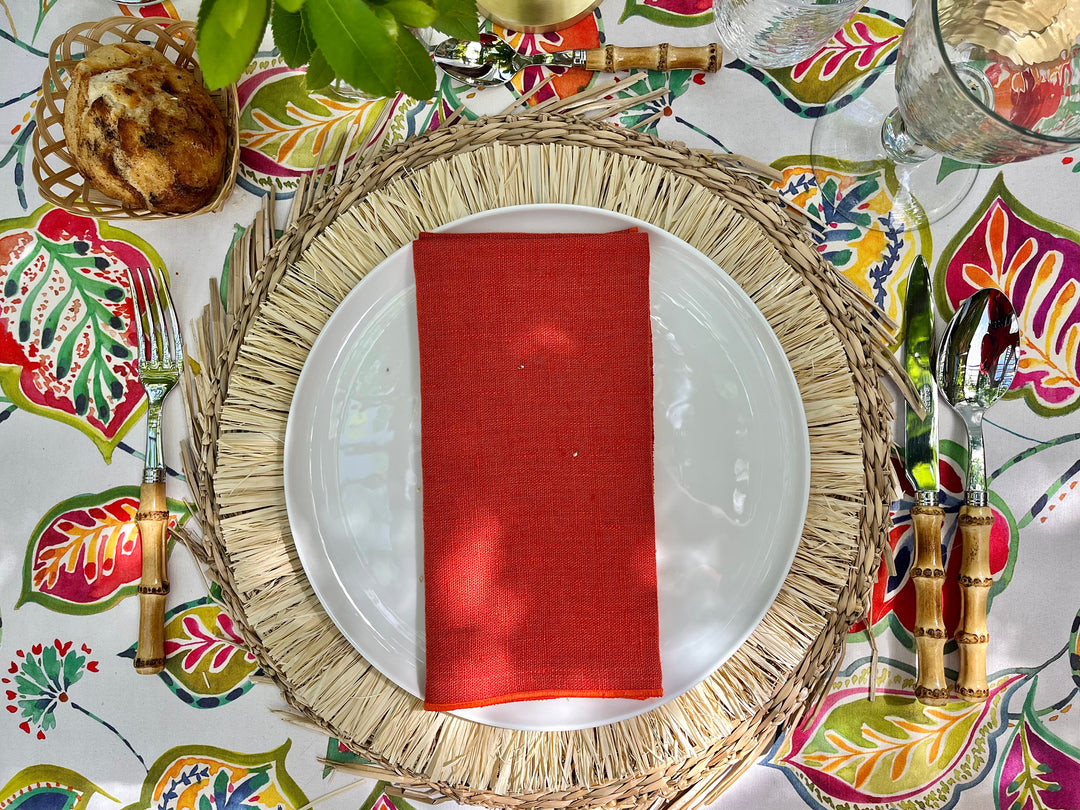 Nappe imprimée paprika