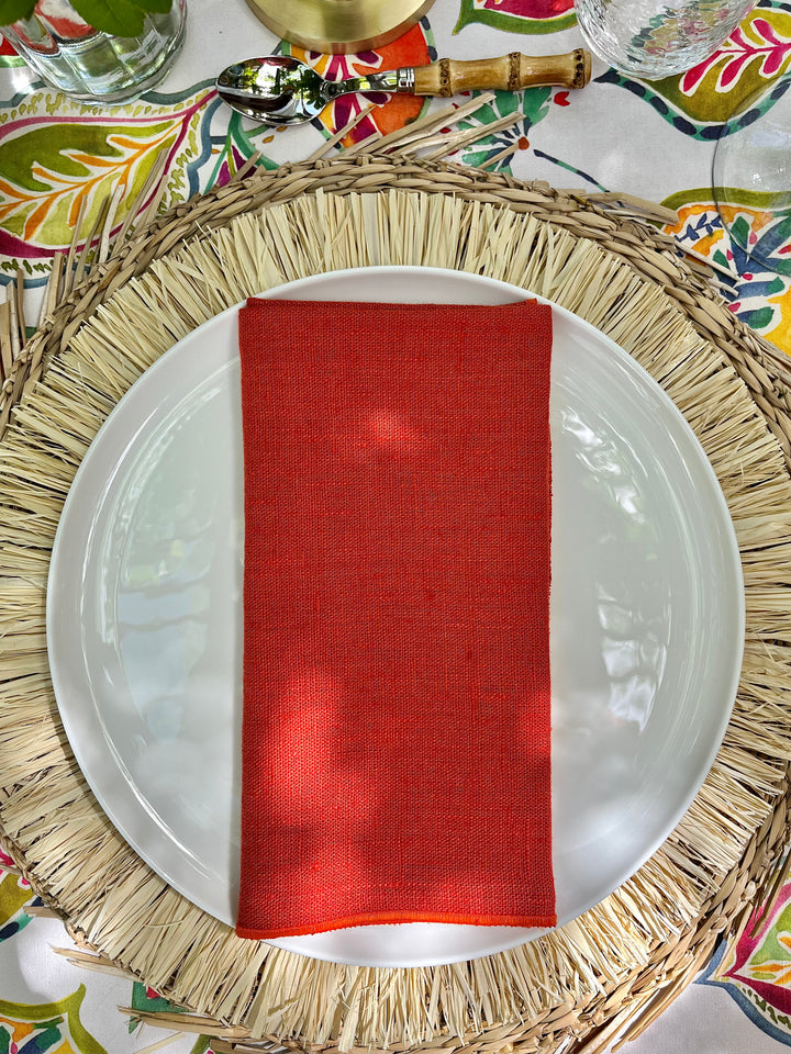 Nappe imprimée paprika