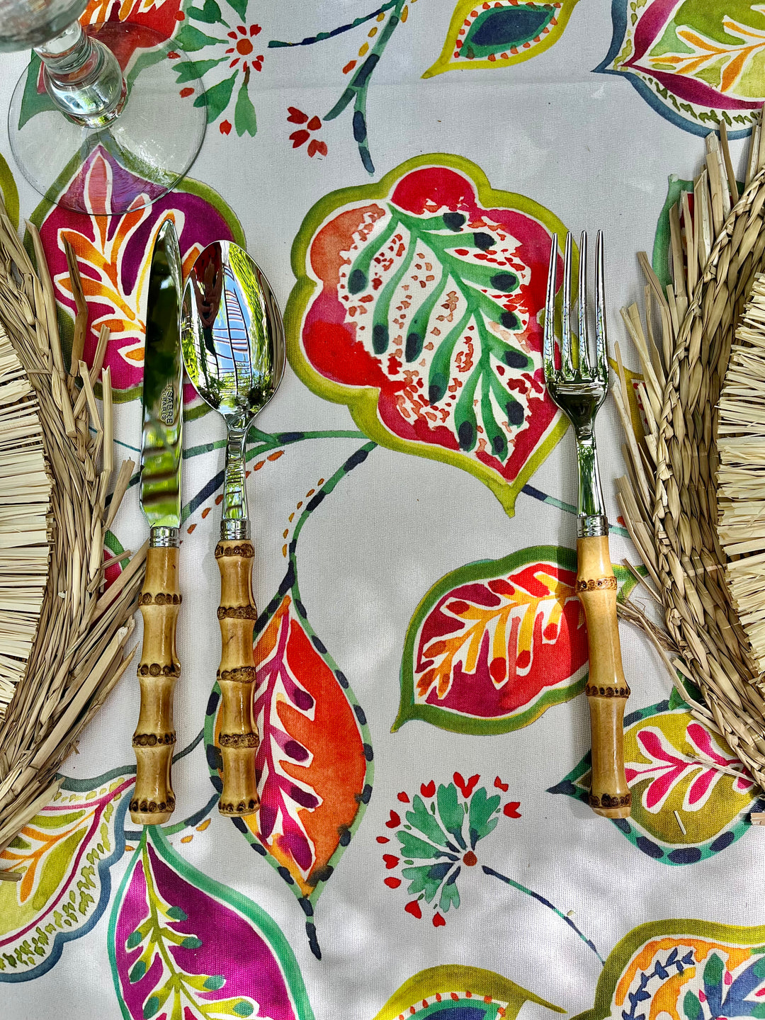 Nappe imprimée paprika
