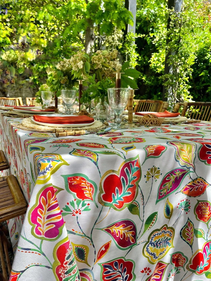 Nappe imprimée paprika
