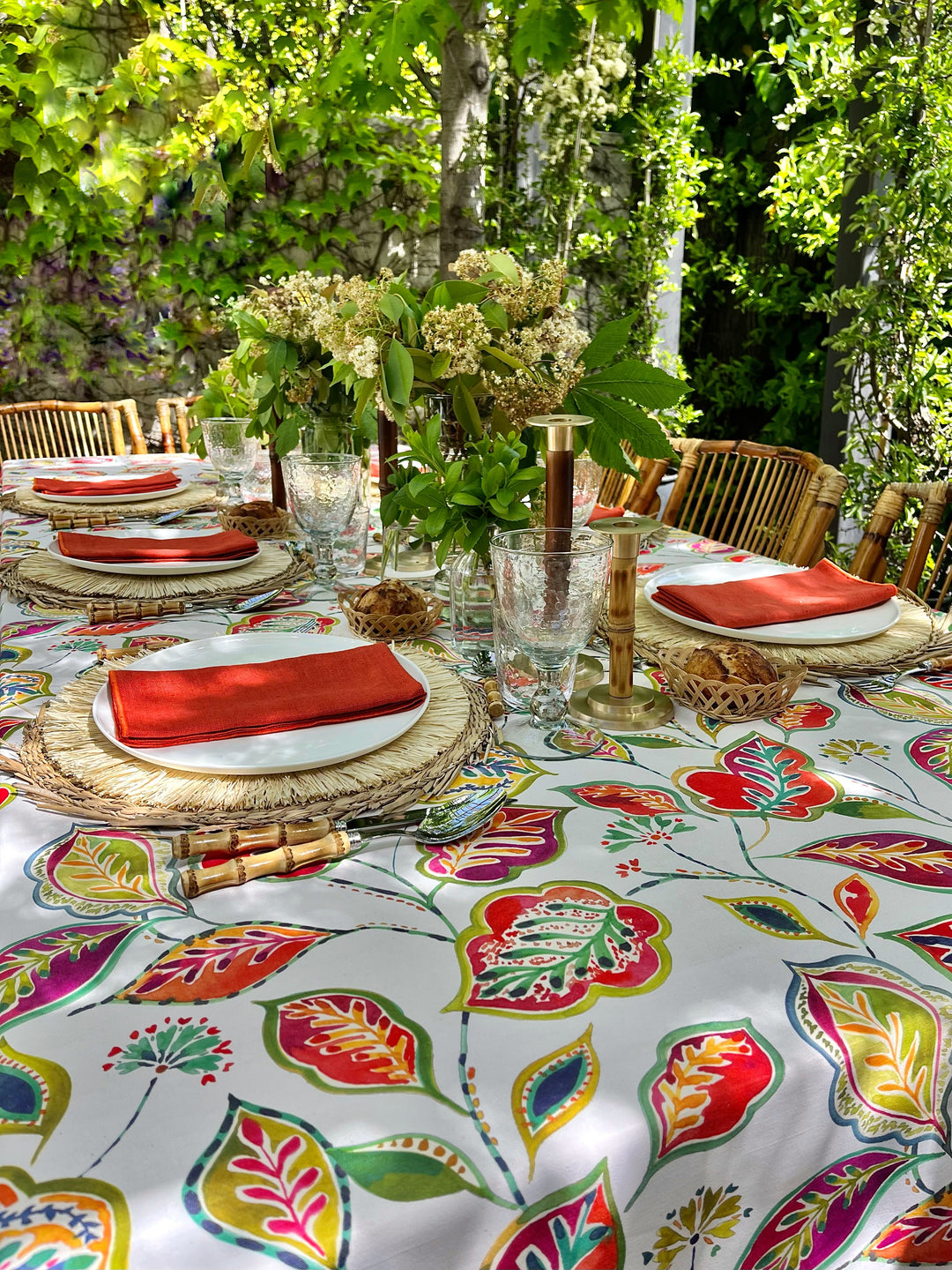 Nappe imprimée paprika
