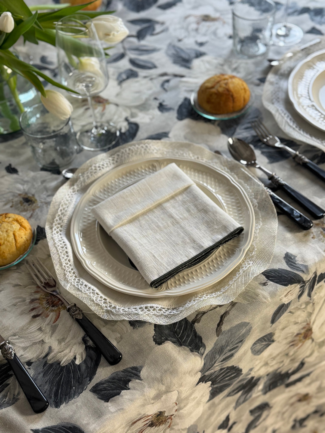 Mantel Estampado White Garden