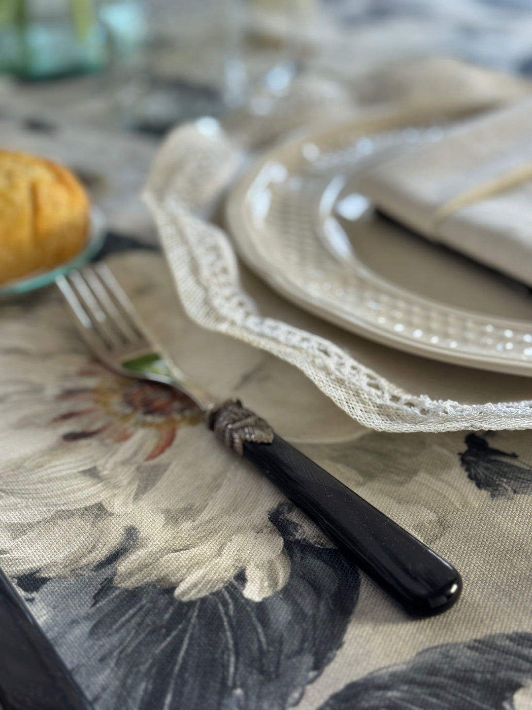 Mantel Estampado White Garden