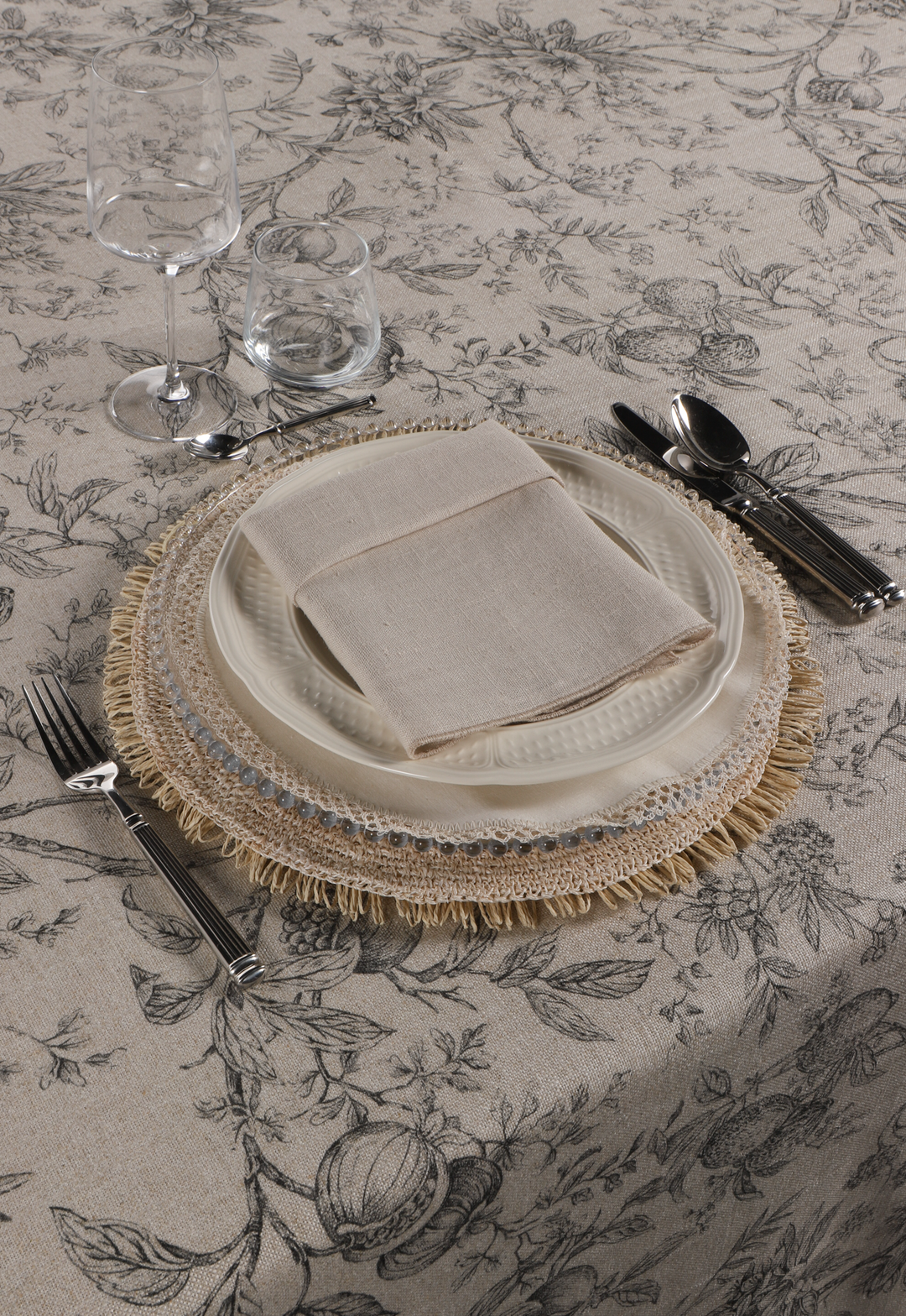 Nappe imprimée Tivoli d’Argent