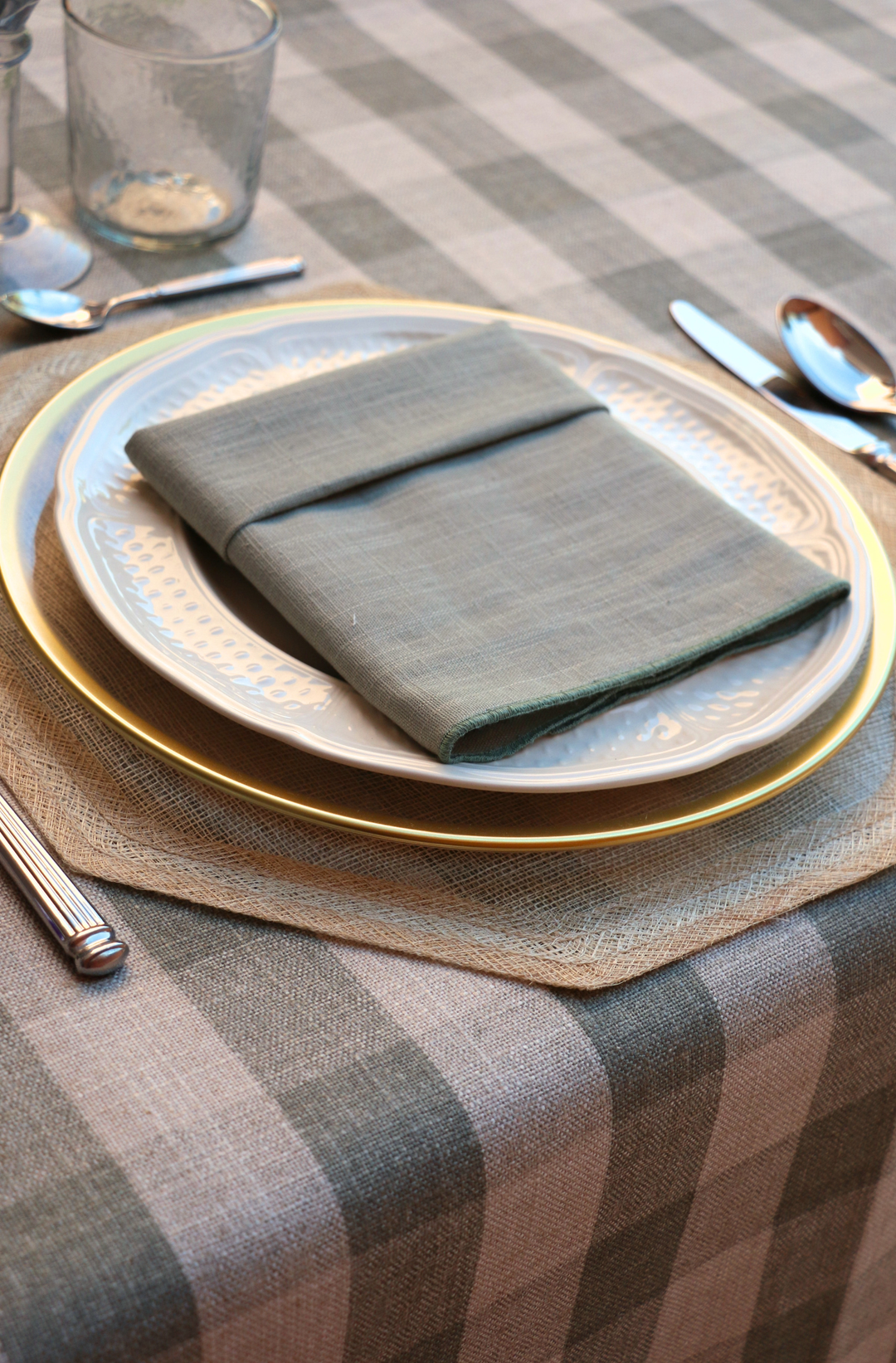 Bistrot Green Printed Tablecloth
