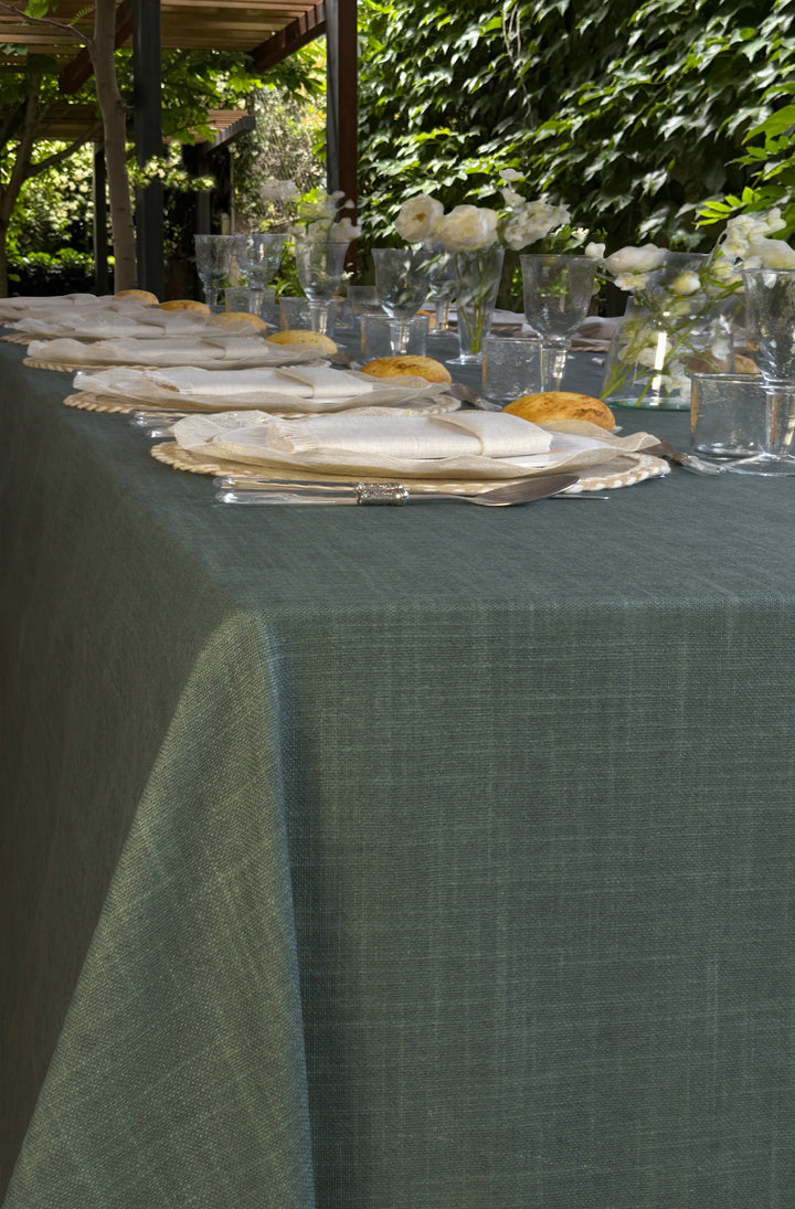 Mantel Resinado Lino Verde Oscuro