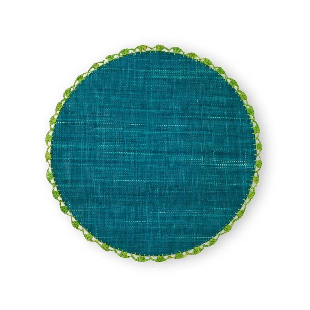 Bajoplato Turquesa con Festón Verde Set/6 - La Compañía Francesa